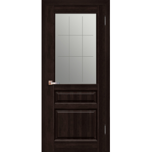 Дверь деревянная межкомнатная из массива ольхи, цвет Венге, Венеция, со стеклом